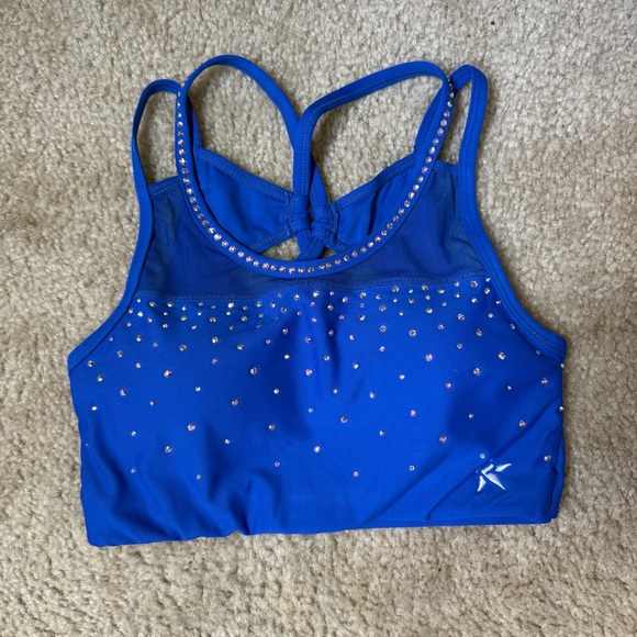 Rebel Athletic Other - Blue Sports Bra with Rhinestone Accents